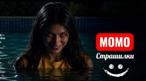 Улыбающаяся Момо на вечеринке у бассейна. СТРАШИЛКИ.