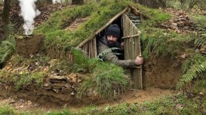 Строительство секретного теплого укрытия в лесу. Бкшкрафт.