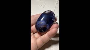 Агат сакура синий