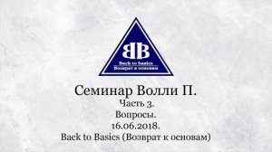 2018.06.16 _Back to Basics _ Семинар Волли П _ Семинар Возврат к основам_ Часть 3