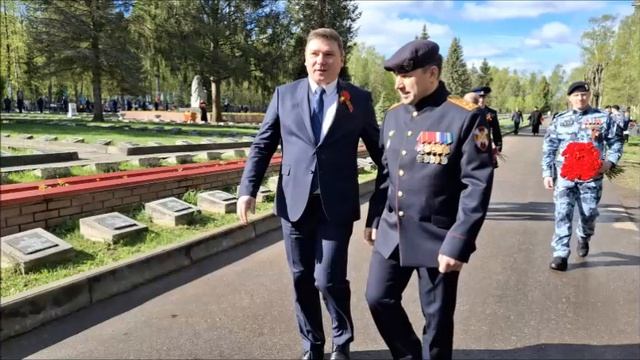 Возложение цветов к воинским захоронениям на мемориальном комплексе в м.Балино 9 мая 2026 г.