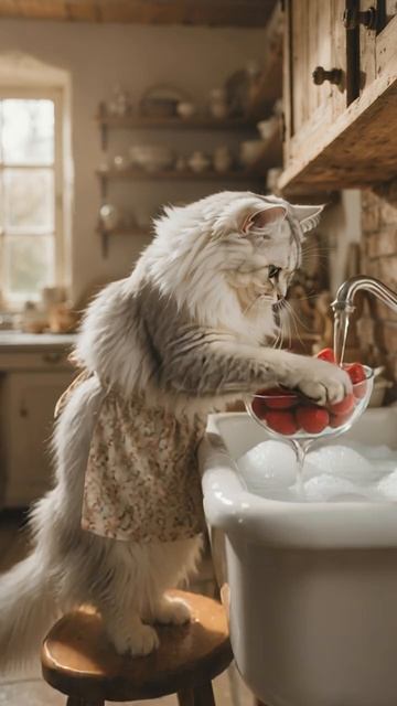 Kitty хозяюшка с клубникой 🍓
