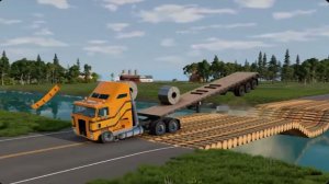 Автомобили против сломанного моста с выбоинами - Челлендж №3 в BeamNG Drive! (1)