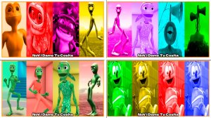 Зелёный Человек Танцует Dame Tu Cosita Music Video Megamix #149-152 в Tiles Hop - NoV