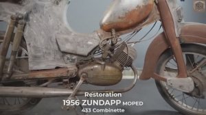 Антикварный немецкий мотоцикл 1956 года выпуска, полная реставрация ASMR