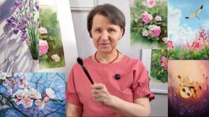 Рисуем цветы акварелью на курсе с Ольгой Беляевой в школе Артилайк!