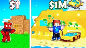 Дом за 1$ Против ДОМА за 1.000.000$ в Майнкрафте!