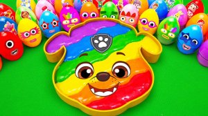 Делаем ванну из пенопластовых шариков Rubble Paw Patrol, смешивая желе, слизь, ГЛИНЯНЫЕ яйца