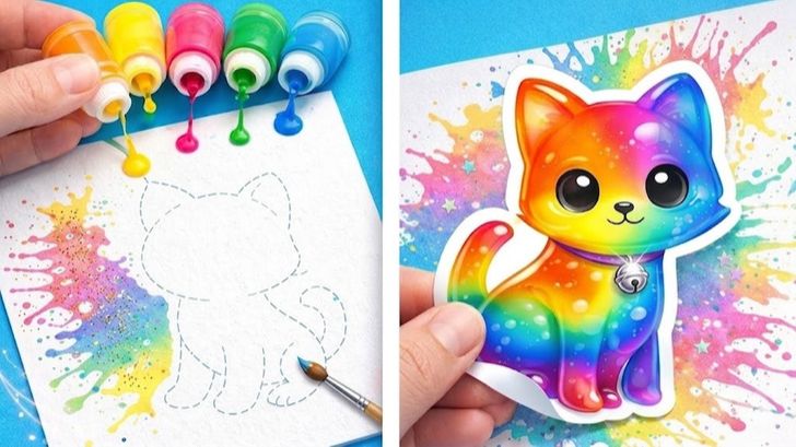 DIY наборы наклеек своими руками: лёгкие идеи для рисования 🎨