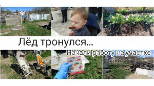 ЛЕД ТРОНУЛСЯ🙏НАЧАЛИ ЧИСТИТЬ УЧАСТОК🌸ПЕРВЫЕ ПОСАДКИ🥕Сделали КАРКАС У ТЕПЛИЦЫ