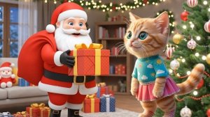 Hardworking Kitten Gets a Magical Christmas Gift from Santa 🎄🐱 | AI Animated Story