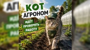 Кот агроном идёт проверять работу
