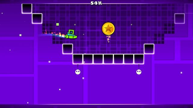 Прохождение уровня Back On Track на 3 монетки Geometry Dash