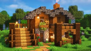 Minecraft: простой стартовый дом из ели [руководство]