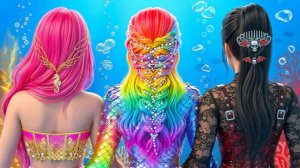 Розовая vs готская русалка: вирусный челлендж преображения 🖤💖