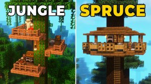 3 простых варианта базы на дереве в Minecraft!