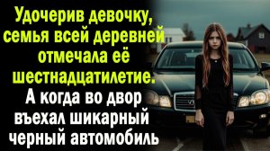 удочерив девочку, всей деревней отмечали её 16 лет. А когда во двор въехал черный лимузин