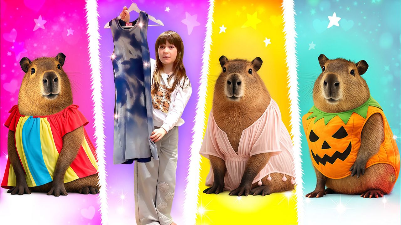 Капибара Капибусик примеряет платья и костюмчики 👗 Показ мод с Бьянкой | Для детей 6+