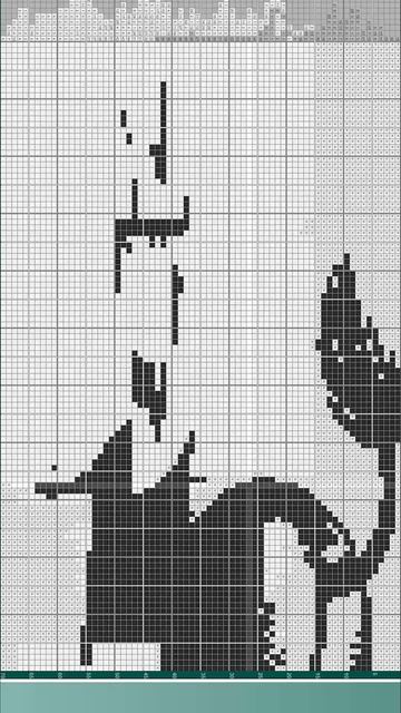 Осёл - (Donkey) [★★★★★] 110х70 чёрно-белый японский кроссворд #pixelart