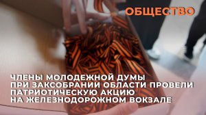 Члены Молодежной Думы при ЗакСобрании области провели патриотическую акцию на  вокзале