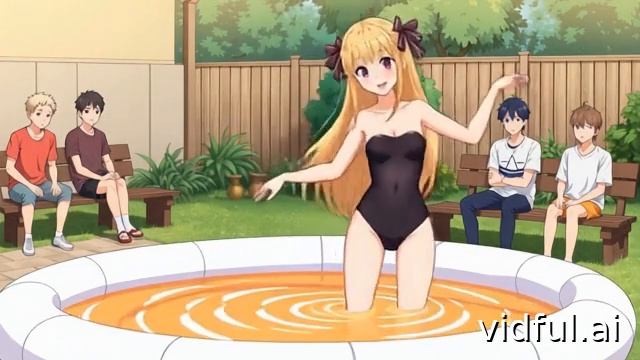 Купание их  любимой блондинки
