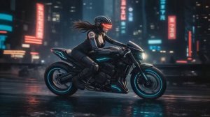 2035 ⧸⧸ THE NEON RIDER GIRL｜ Synthwave • Cyberpunk • Retrowave • Futurewave