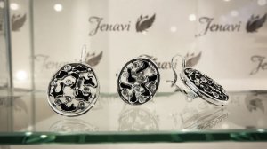 Гарнитур Мозаика, 18 (Покрытие: Черненое серебро. Эмаль) «Jenavi». К2-023
