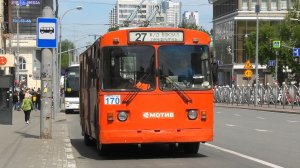 Троллейбус Екатеринбурга ЗиУ-682Г [Г00] №170 маршрут 27 на остановке «Проспект Ленина»