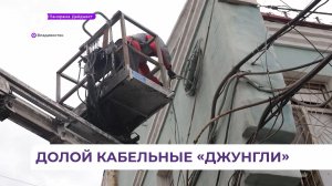 В центре Владивостока проходит масштабная чистка воздушных линий связи