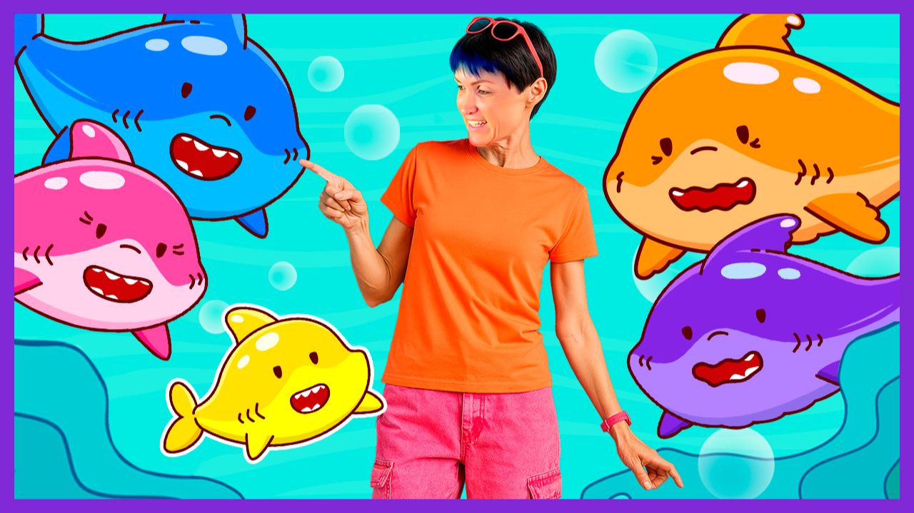 Мама-акула, папа-акула — игровая песенка для малышей! 🦈🎵🎶