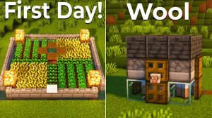 3 простых стартовых фермы для выживания в Minecraft 1.21!