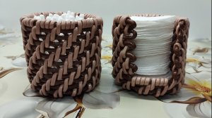 Подставки под ватные палочки и диски корневым плетением