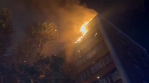 В Грозном загорелся жилой девятиэтажный дом.