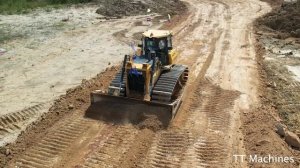Best Action Clearing Mud And Pouring Soil & Stones Making New Foundation Road By Dozer Shatui CH17C2
