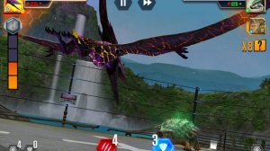 Прошла три битвы и купила Пирс, « Я играю в Jurassic world the Game «