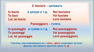 Итальянский язык. Глаголы 1 спряжения.