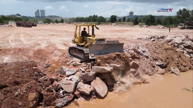 Extremely Technique Filling Stone Project,,! Powerfully KOMATSU DOZERS Operated With Live Stream смотреть онлайн