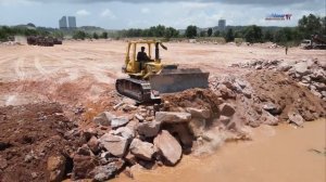 Extremely Technique Filling Stone Project,,! Powerfully KOMATSU DOZERS Operated With   Live Stream