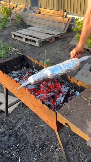 Картофель с беконом на мангале!