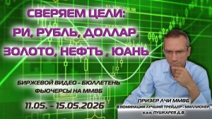 СВЕРЯЕМ ЦЕЛИ: РИ, РУБЛЬ, ДОЛЛАР, ЗОЛОТО, НЕФТЬ, ЮАНЬ | БИРЖЕВОЙ БЮЛЛЕТЕНЬ ФЬЮЧЕРСЫ ММВБ 11-15.05.26