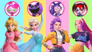 Руми, Эльза, Принцесса Пич и Мира на конкурсе мод в Poppy Play Time 5. Кто победит?