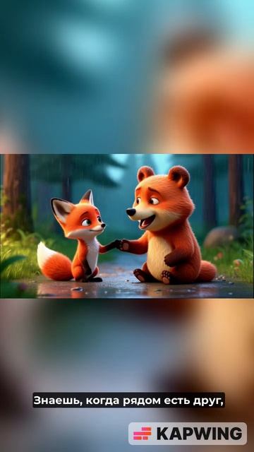 Когда друг пришёл на помощь 🥺 #лисенокфинн #анимация #милота #мультфильм #эмоции