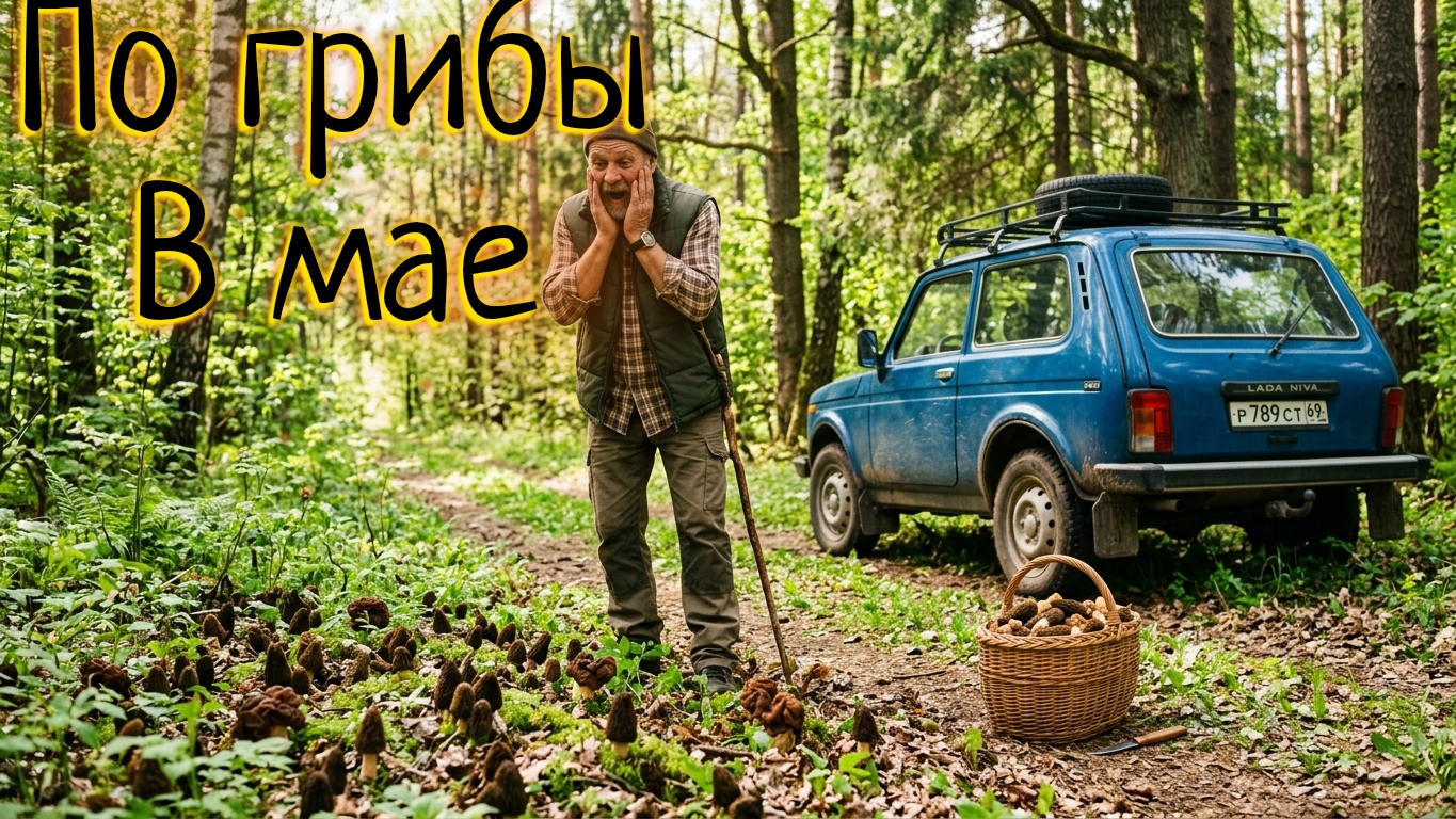Первые грибы весны — сморчки: поход в лес в мае 2026 смотреть онлайн