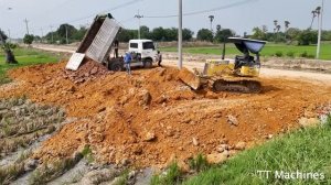 Great Job Delete The Canal And Create New Sewage System By Dozer Push Rock Into Watermark & Trucks