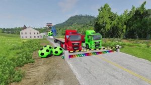 МОЛНИЯ МАКВИН И БОЛЬШОЙ ГРУЗОВИК! 🚚 Опасные Ямы и Приключения Тачек #9 BeamNG.Drive