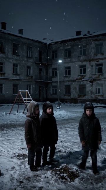 Зимняя безысходность: одиночество на детской площадке #сироты #детдом #одиночество #безнадежность