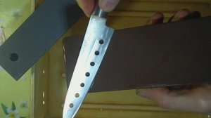 Как БЫСТРО ЗАТОЧИТЬ кухонный нож песчаником и черным сланцем