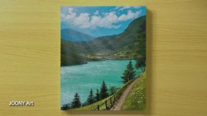 Озеро в лучах солнца / Акриловая живопись для начинающих