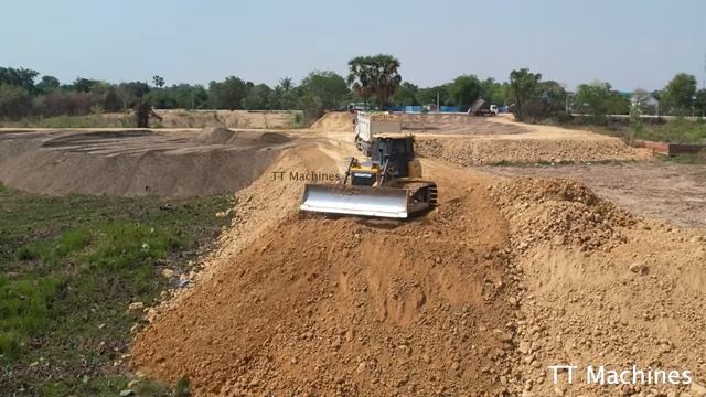 Fantastic Techniques SHANTUI Dozer Push Stone Building New Road Connection Processing смотреть онлайн