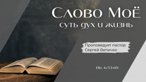 Слово Моё суть дух и жизнь.